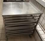bild_Edelstahl Glasiertisch - 10 Einsch�be f�r 80�60