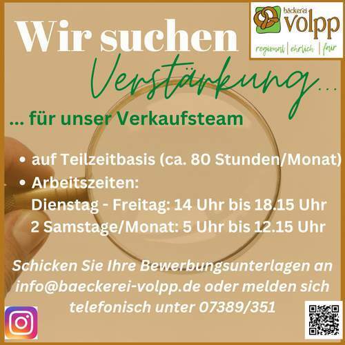 Bäckereifachverkäufer - in gesucht! Hauptbild zu Verkäufer