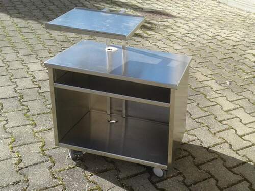 Fahrbarer Waage-Druckertisch aus Edelstahl Waage
