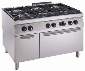 Gasherd PRO 900 6 Br. mit Gasbackofen