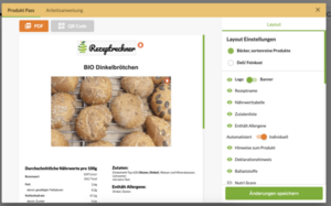 Software Rezeptrechner mit Produktdatenbl�tter & Allergenkennzeichnung
