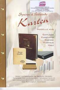 Speisen- und Getr�nkekarten-Mappen aus Kunst- oder Echtleder